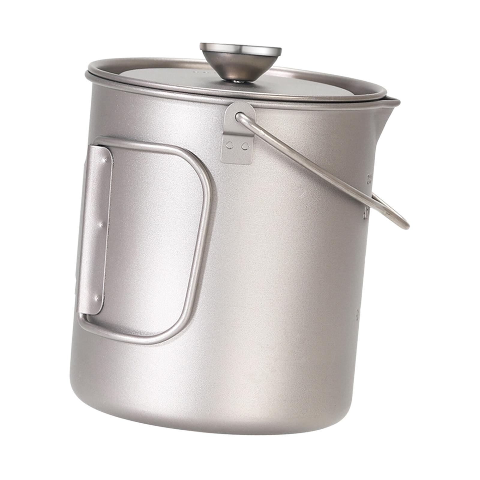 Pot with Lid Teakettle Cookware 750ml with Filter Coffee Maker Titanium Coffee Cup Mug for Camp Mountaineering Cooking Outdoor