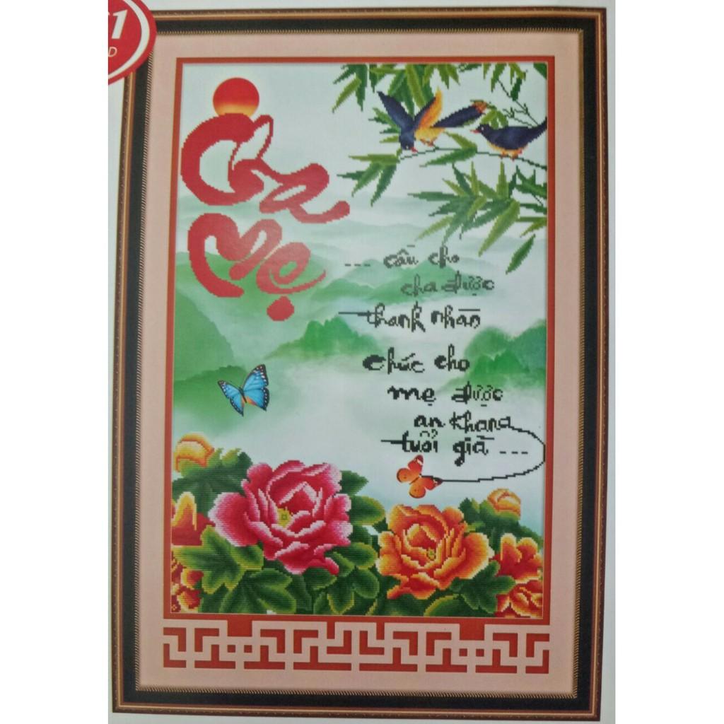 Tranh thêu cha mẹ, mã sp 53293, kích thước 54 x 76cm
