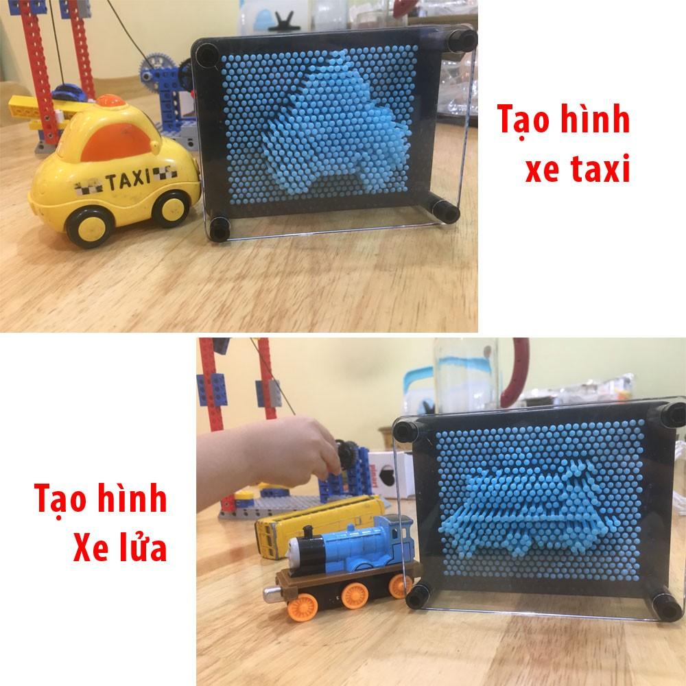 Bộ tạo hình 3D thông minh Bảng Pin art Montessori, đồ chơi Pinart 3D, khắc chữ, in dấu vân tay in khuôn mặt