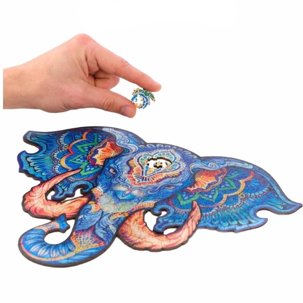 Bộ xếp hình gỗ đồ chơi puzzle ghép hình con vật độc đáo – Con Voi- TGP009