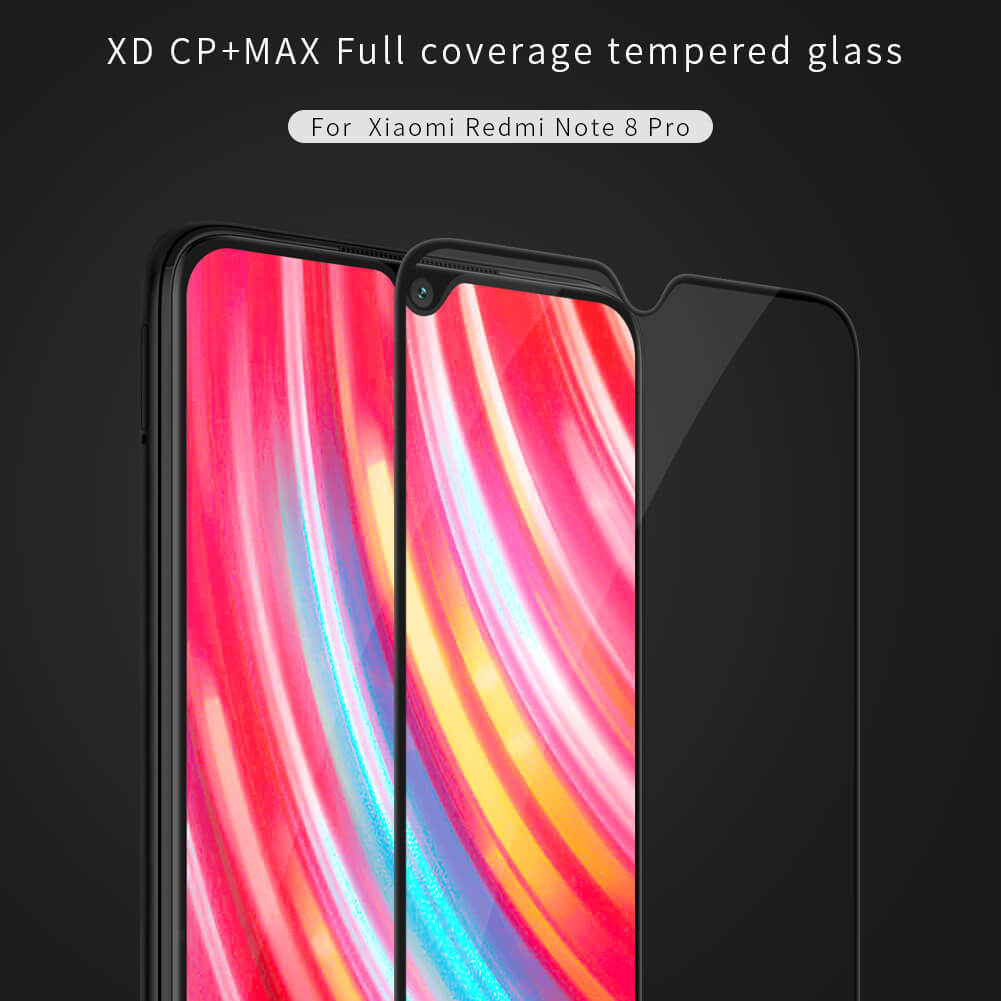 Miếng dán kính  cường lực 3D full màn hình cho Xiaomi Redmi Note 8 Pro hiệu Nillkin XD CP + Max (Mỏng 0.3mm, Kính ACC Japan, Chống Lóa, Hạn Chế Vân Tay) - Hàng chính hãng