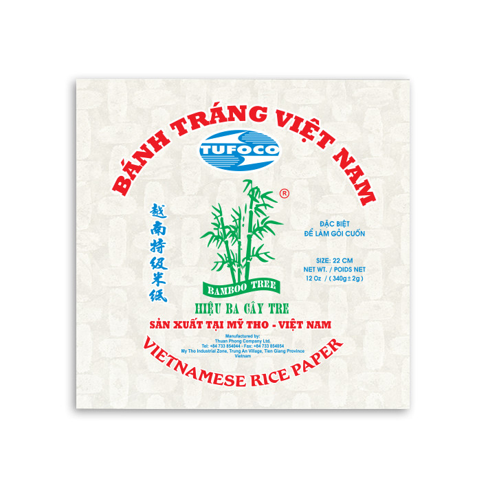 LÔ 2 BÁNH TRÁNG VUÔNG 3 CÂY TRE 22cm (250g x 2 gói) (ĐẶC SẢN MỸ THO)