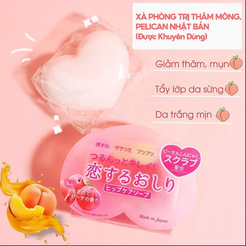 XÀ PHÒNG GIẢM THÂM MÔNG GIẢM MỤN DƯỠNG ẨM PELICAN FOR BACK CHUẨN HÀNG NHẬT