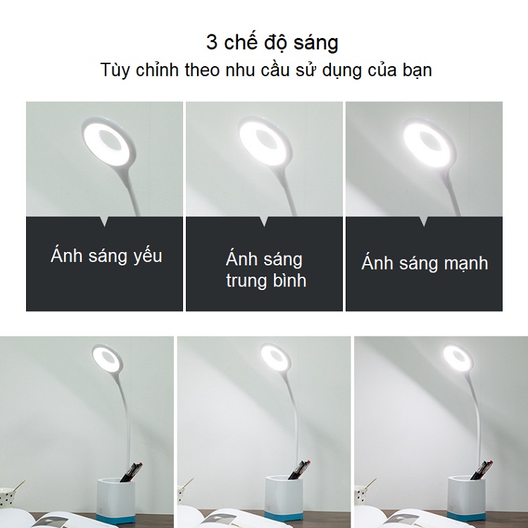Đèn led để bàn đọc sách cắm USB pin sạc