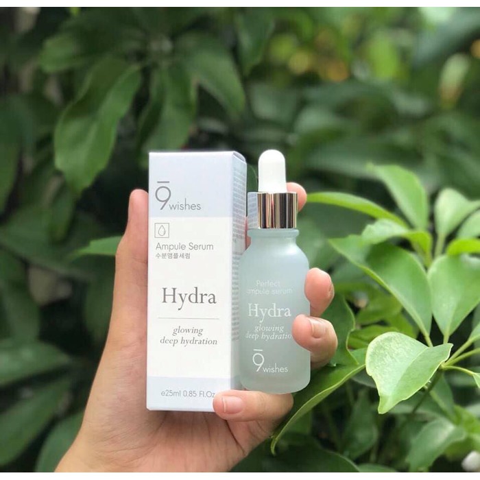 Tinh Chất Cấp Ẩm Và Làm Sáng Da 9 Wishes Hydra Skin Ampule Serum 25ml + Tặng kèm 1 Túi lưới rửa mặt tạo bọt