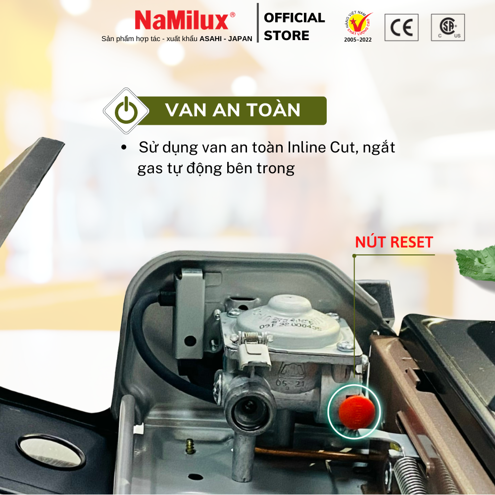 Bếp Gas Du Lịch NaMilux Mother│Van An Toàn Inline Cut│Công Suất 2.6 Kw - Hàng Chính Hãng