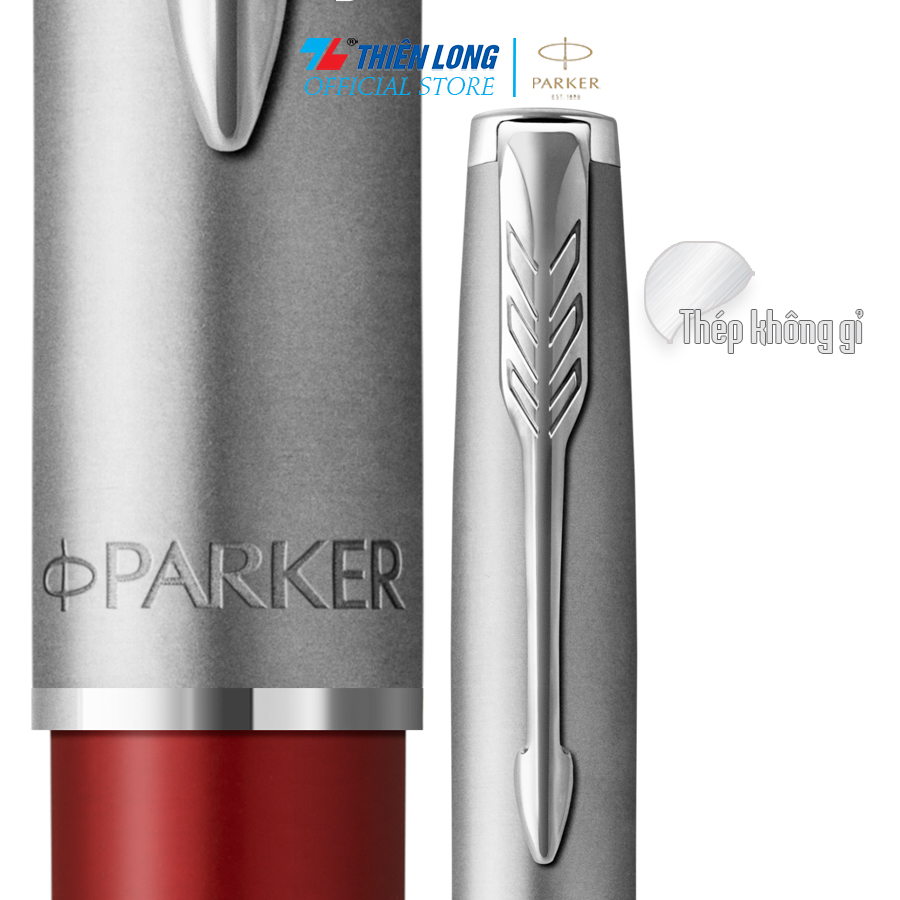 Bút bi cao cấp Parker SON X-SB Metal Red CT TB-2146855 - Thép không gỉ