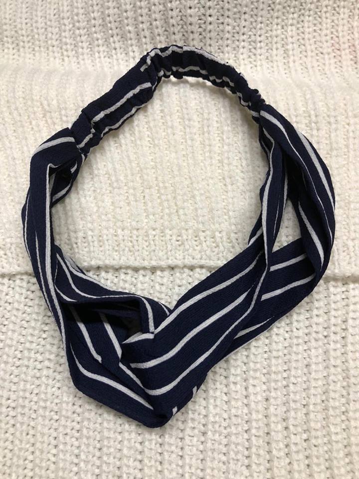 Băng đô Turban mẫu kẻ thanh lịch