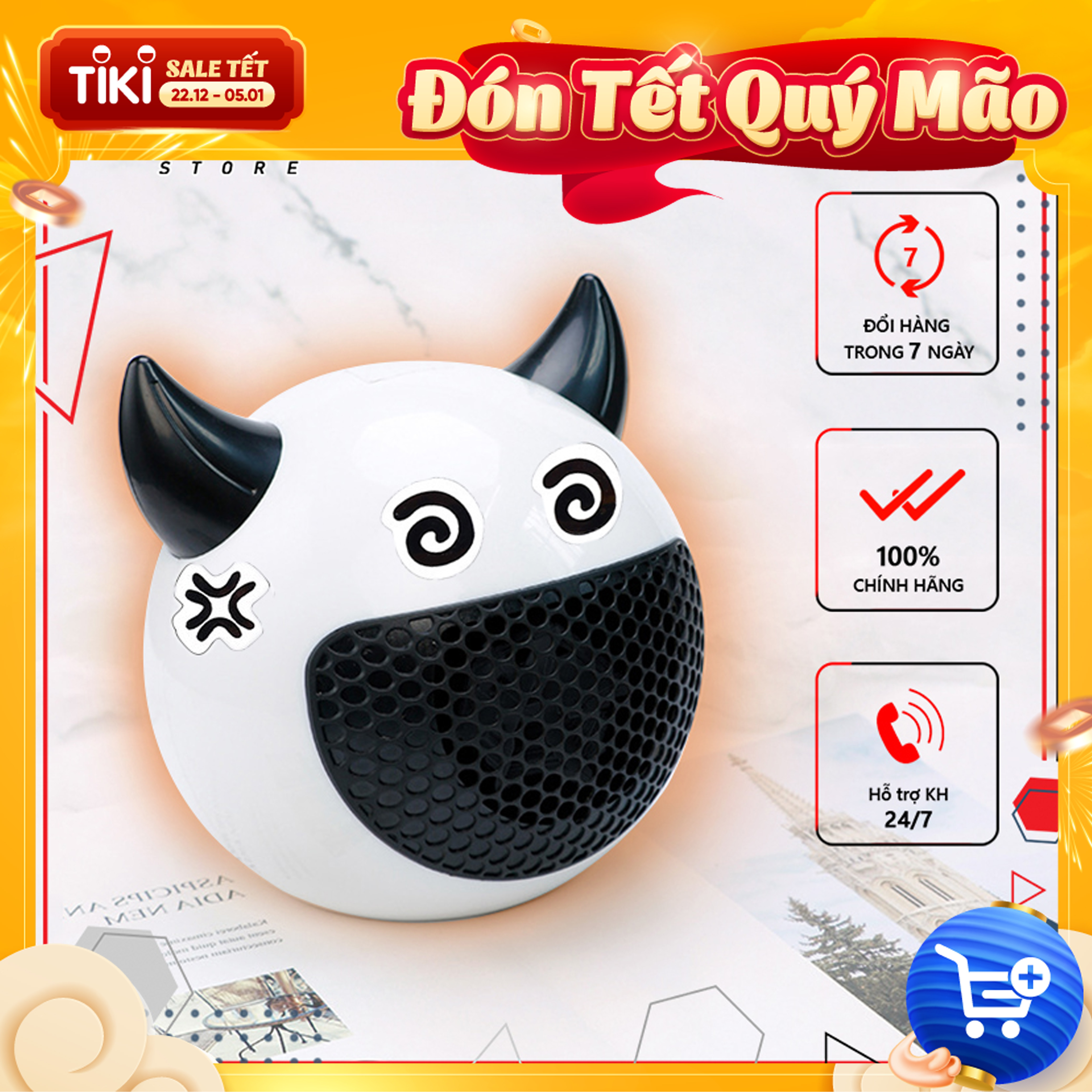 Máy sưởi ấm mùa đông mini Rhino W201 - quạt sưởi tiểu quỷ để bàn văn phòng, kèm bộ sticker cảm xúc tùy chỉnh - Hàng chính hãng