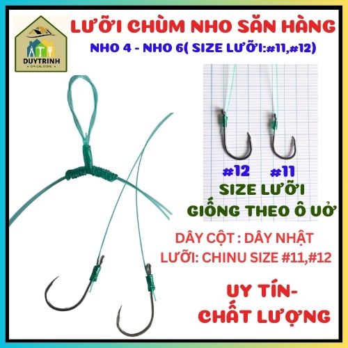 Lưỡi Chùm Nho Câu Câu Cá Tra , Cá Chim Giá Rẻ Nho 4 - Nho 6 Size Lưỡi #11,#12