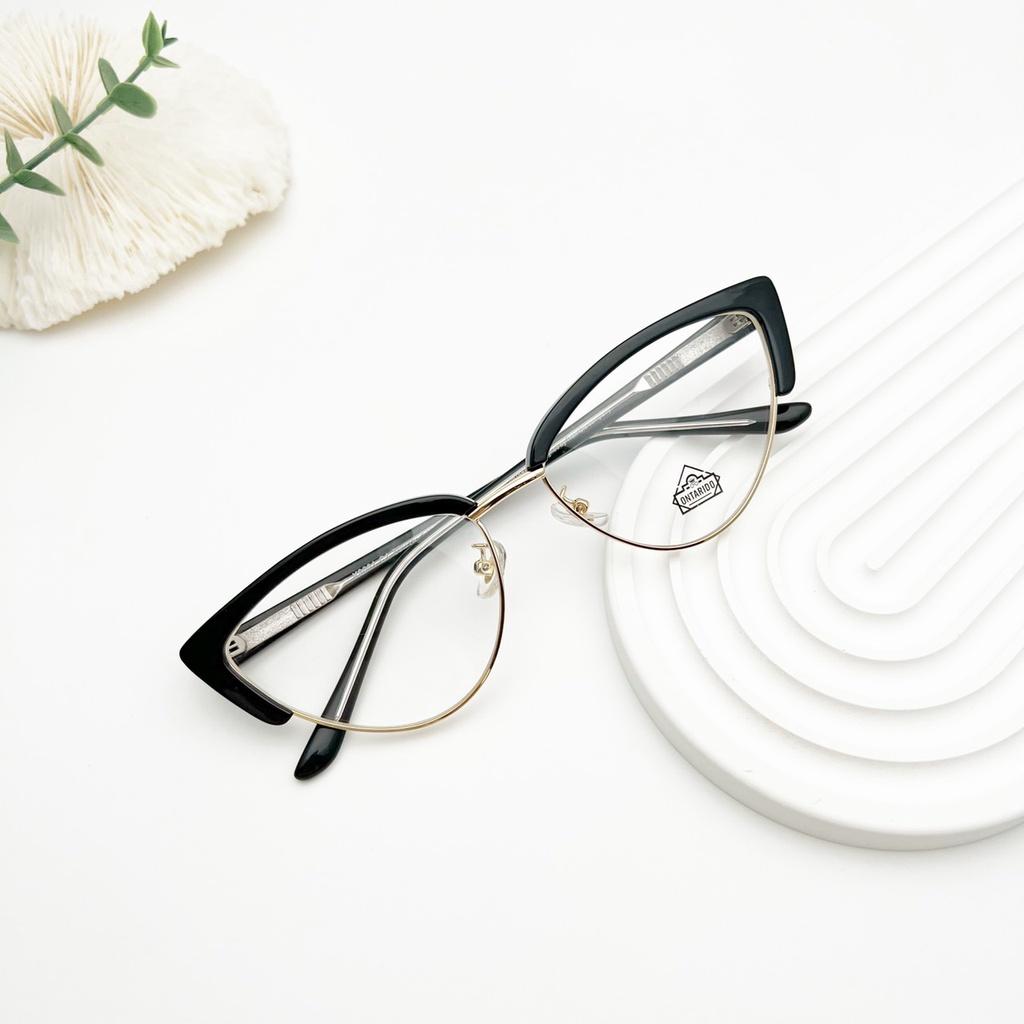 Gọng kính dáng tròn gọng kim loại nam nữ thiết kế hàn quốc phong cách phụ kiện thời trang G 9061 - TAD Accessories - Đen