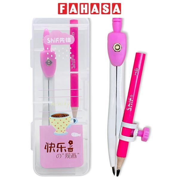 Bộ Compa Kèm Bút Chì Gỗ - ShiF 3130 - Màu Hồng