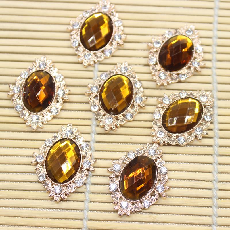 10 Chiếc Rhinestone Flat Back Hạt Nút Sổ Lưu Niệm Chỉnh Trang