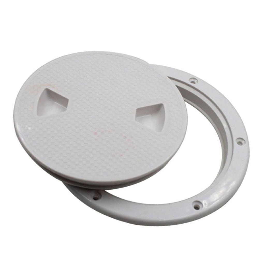 2x ABS Boating 6 inch Deck Plate Non Slip White