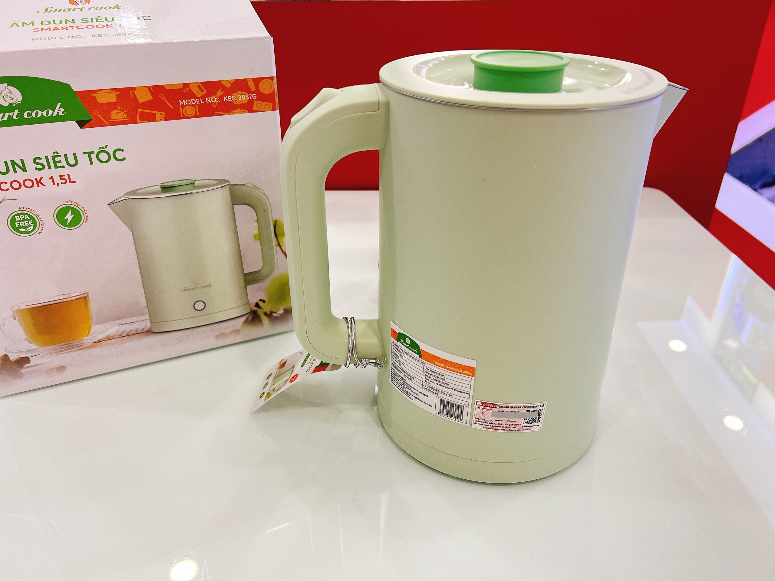 Ấm đun siêu tốc Smartcook 1.5L KES-3857G hàng chính hãng