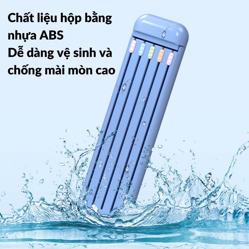 Hộp Bút Chì Thông Minh Gọn Nhẹ Siêu Bền Có 5 Bút Chì Thước Kẻ Và Cục Tẩy 2B Sandrine HB-02 - Hàng Chính Hãng