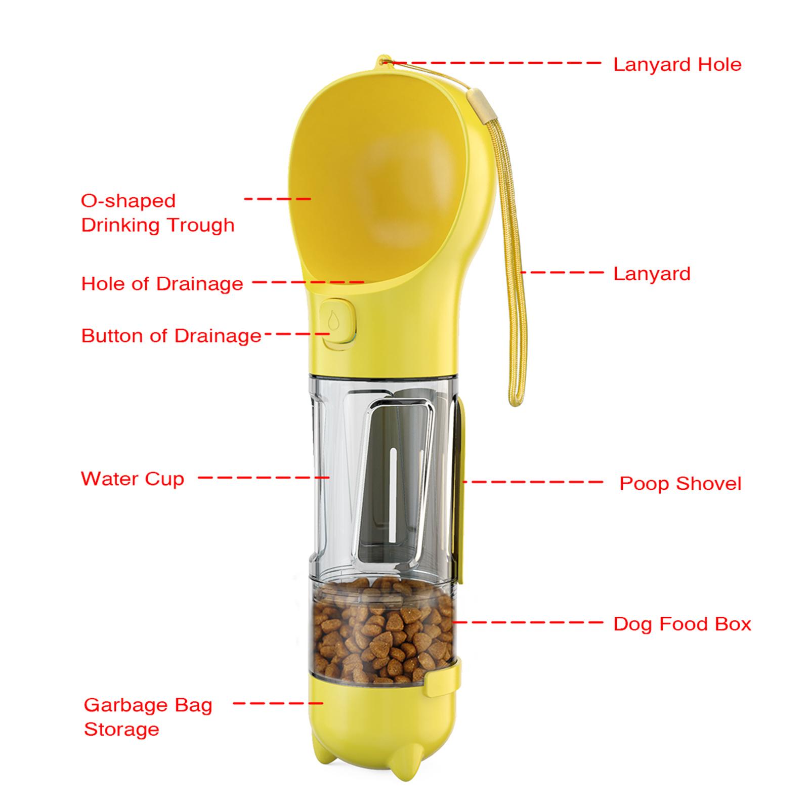 Bình nước du lịch 4 trong 1 đựng nước, thức ăn,túi đựng rác và xẻn dành cho chó mèo