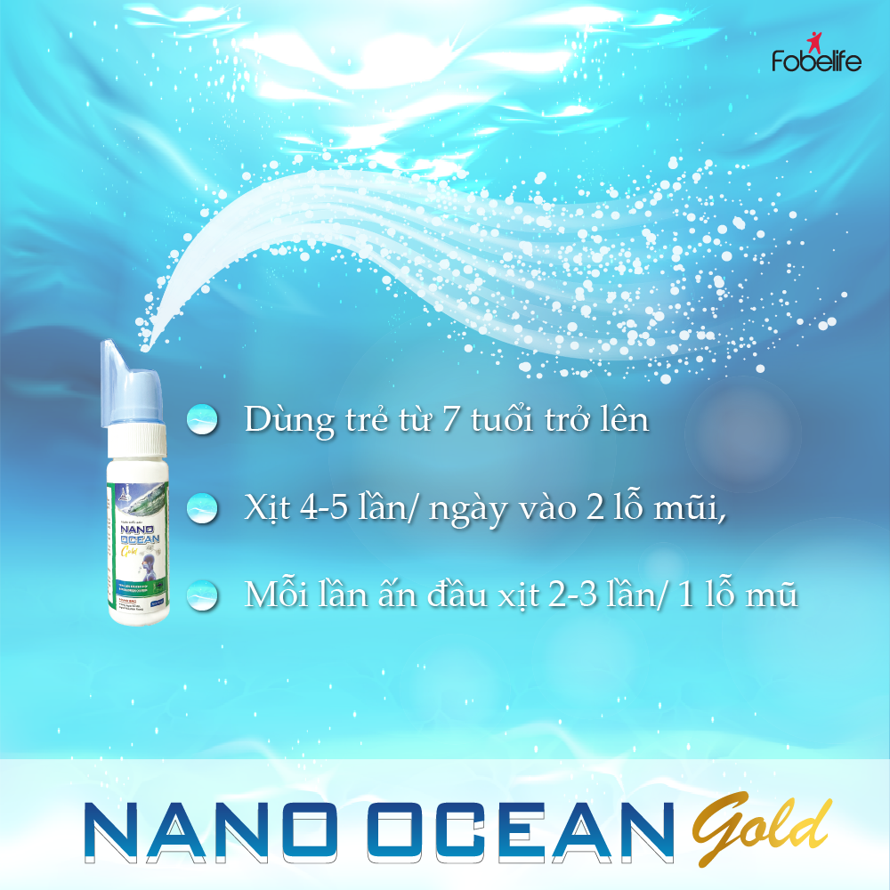 Combo 2 Chai Xịt Nano Bạc Vệ Sinh Mũi Người Lớn Nano Ocean Gold Chai 70 ml