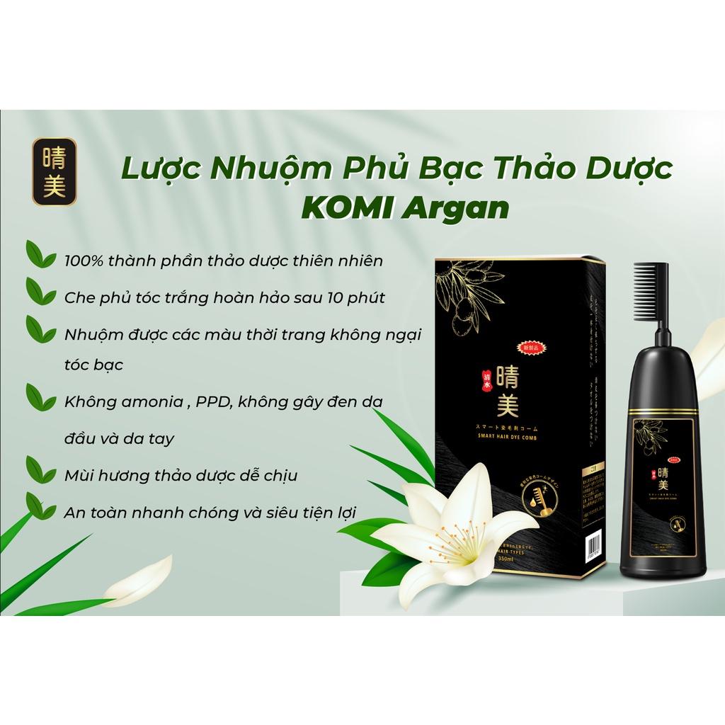 Lược Nhuộm Phủ Bạc Thảo Dược Komi Argan 350ml Nhật Bản