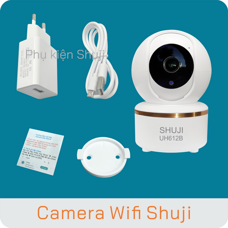 Camera Wifi không dây SHUJI UH612B - Xoay 360 độ - Báo động khi có trộm - Đàm thoại 2 chiều - Hàng chính hãng, Nhập khẩu chính thức bởi Cty TNHH Shuji (Việt Nam)