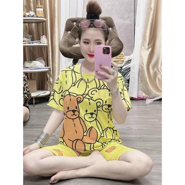 Bộ Cotton 3D Lửng Ngố Gấu Dễ Thương