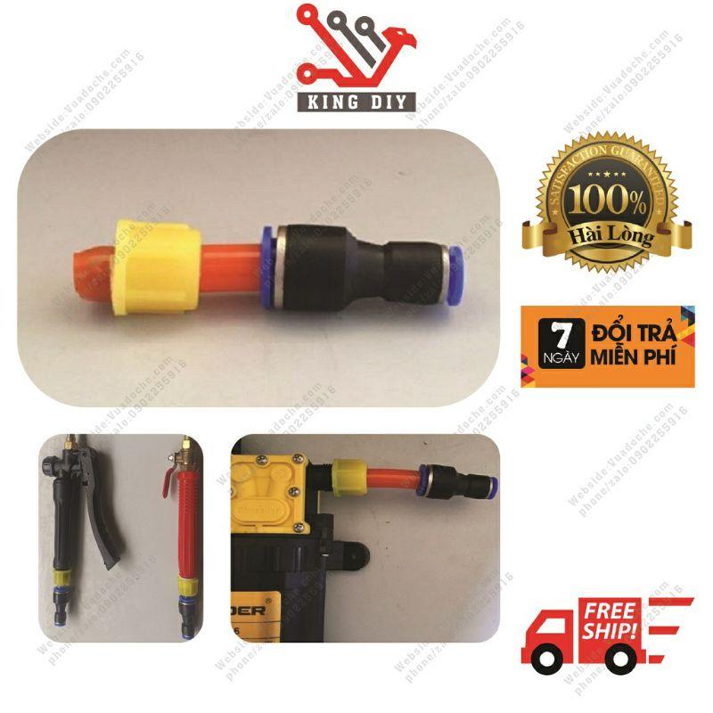 Bộ cút chuyển đổi ren trong 17 ra ống 8mm 10mm 12mm khớp nối nhanh đầu ra máy bơm đôi, tay cầm phun thuoc