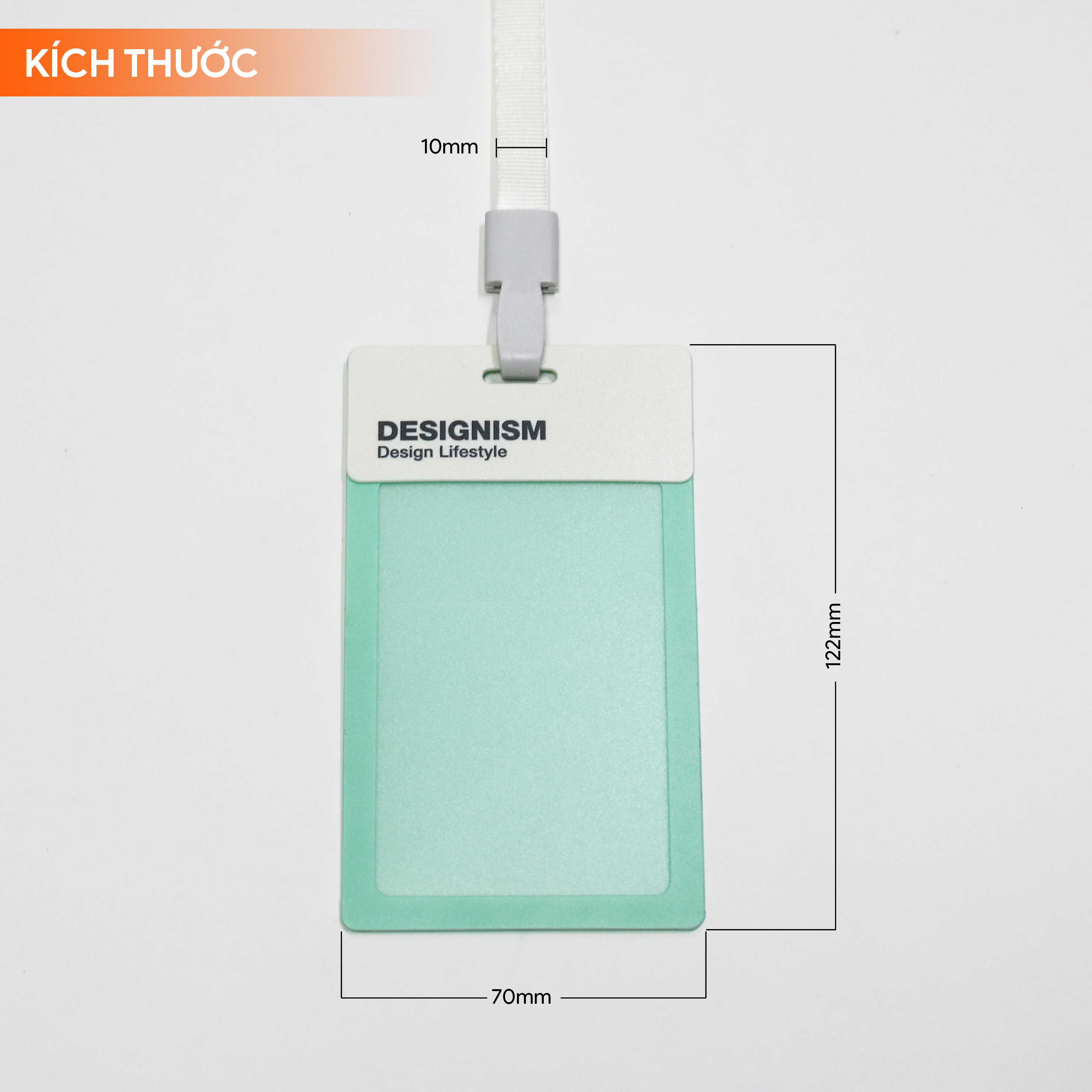Thẻ đựng bảng tên AO+ kèm dây đeo cổ cho học sinh, sinh viên, văn phòng 5 màu DH340