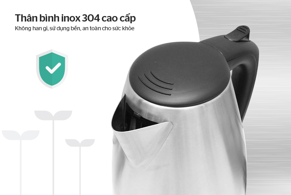 Ấm Siêu Tốc Inox Sunhouse SHD1370 1.8 Lít - Bảo Hành 12 Tháng Toàn Quốc