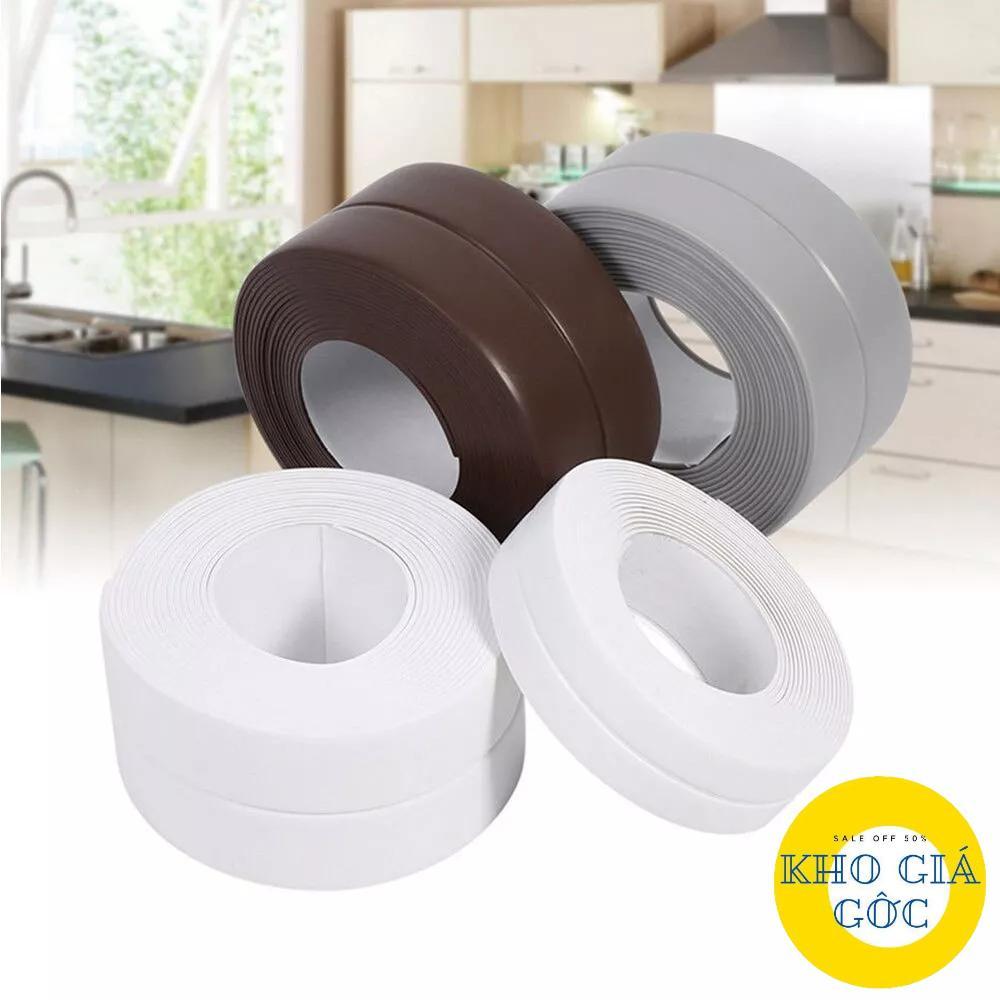 Băng Keo PVC Dán Viền Bếp Chống Dầu Mỡ Băng Dính, Dán Mép Tường Chống Ẩm Mốc BẢN NHỎ MÀU TRƠN 2CM