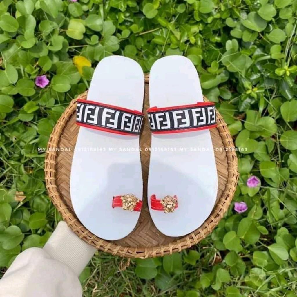 dép sỏ ngón nữ sandal đồng nai ( đế trắng quai FF đỏ không hậu ) size từ 35 nữ đến 39 nữ size khác nhắn tin để chọn thêm