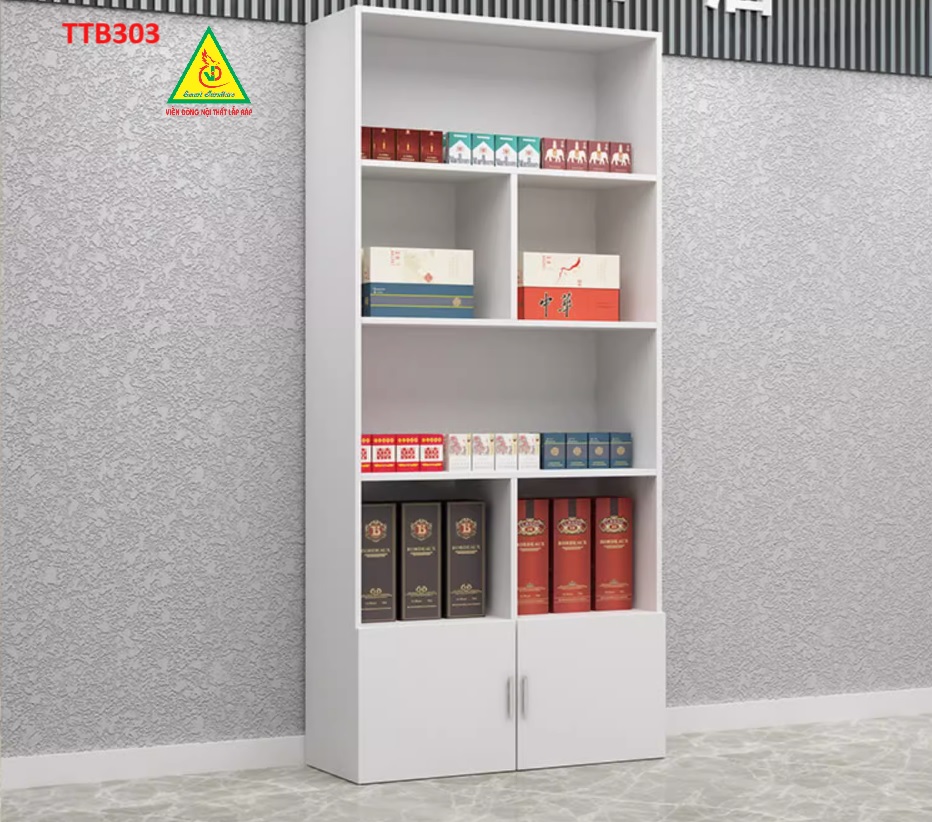 Tủ trưng bày sản phẩm, tủ tài liệu , tủ hồ sơ gỗ MDF TTB401 - NỘI THẤT LẮP RÁP VIENDONGADV