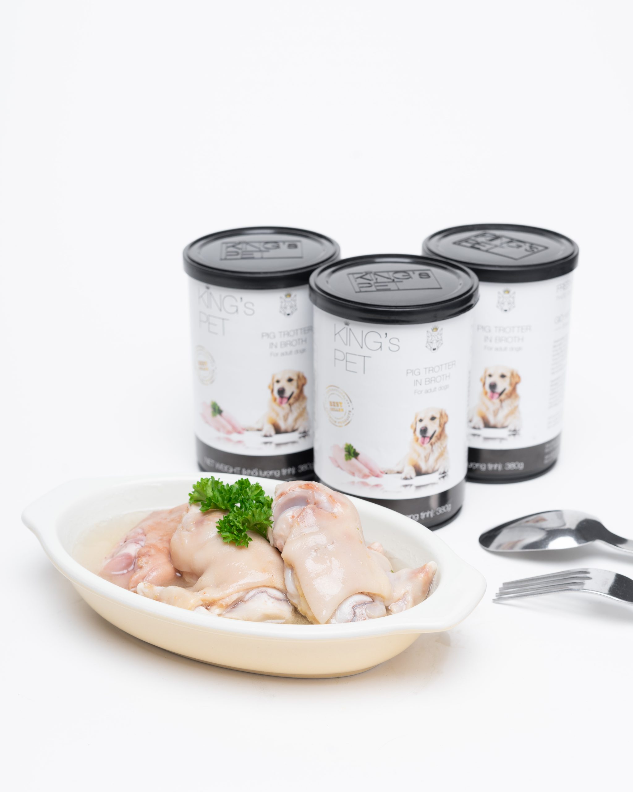 PATE HỖN HỢP GIÒ HEO HẦM KING’S PET LON 380G THỨC ĂN CHO CHÓ MÈO