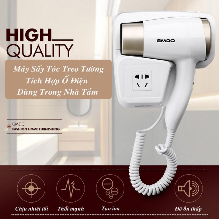 Máy Sấy Tóc Treo Tường Phong Cách Châu Âu Tích Hợp Ổ Cắm điện Công Nghệ Đức ️ FREESHIP ️