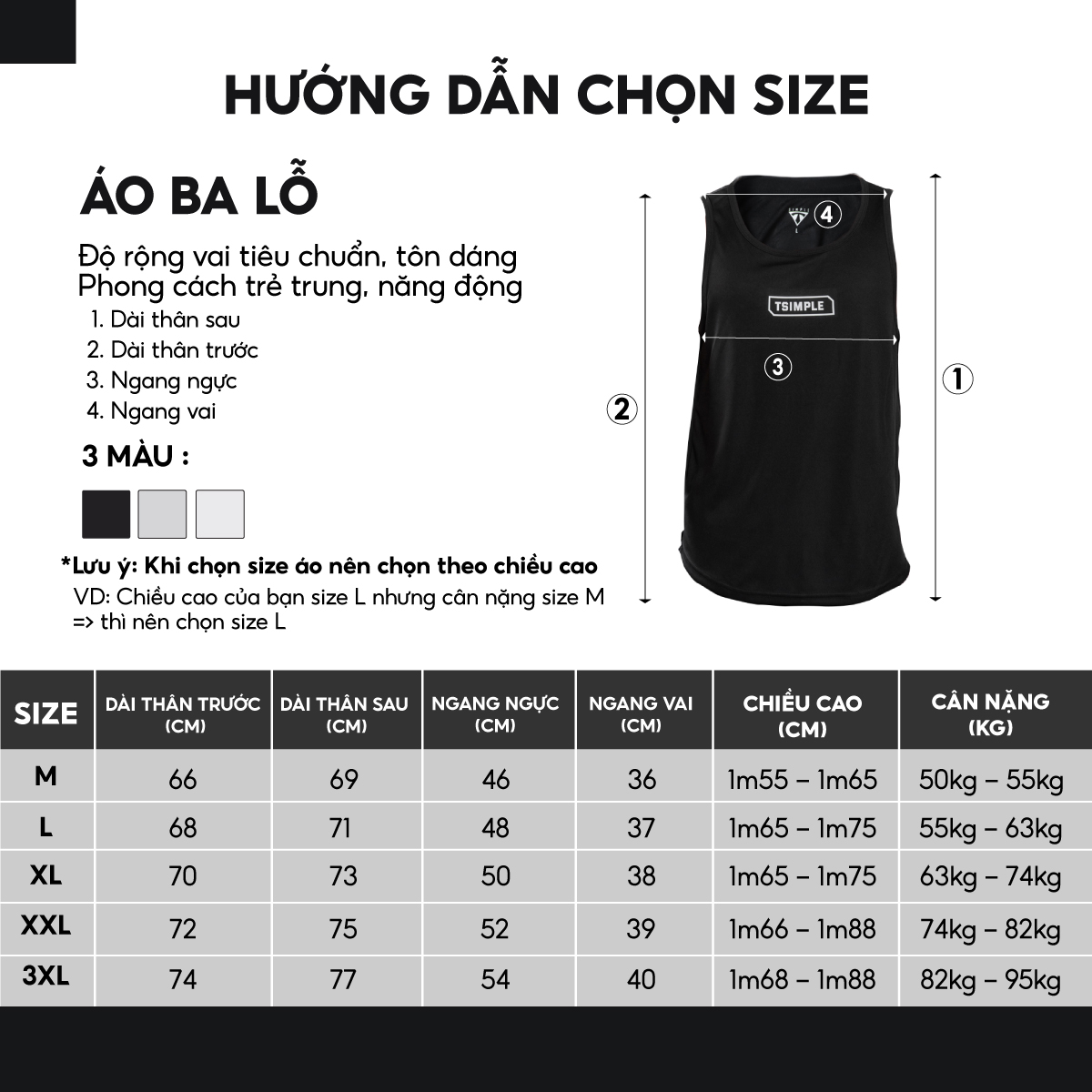 Áo Ba Lỗ Tank Top Thể Thao Nam TSIMPLE Ver.02 Nhiều màu