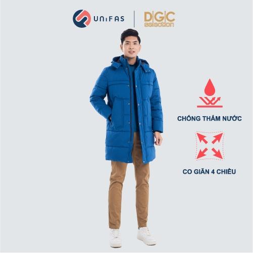 Áo phao Nam dáng dài đại hàn 3 lớp, mũ rời, chần bông ngang cao cấp DGC - WAJKBA13M