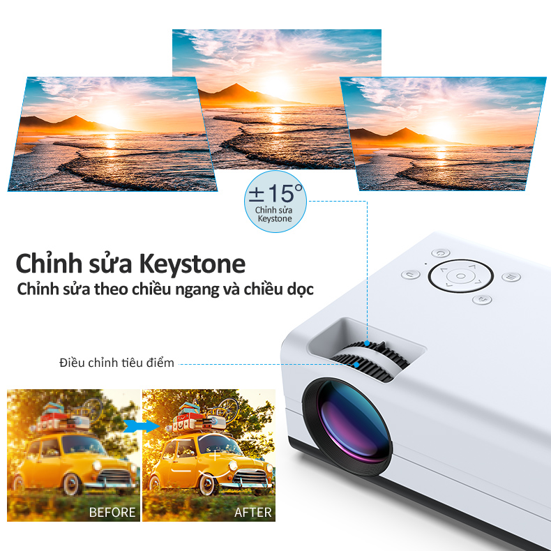 Máy chiếu mini JUYUPU 01A nhỏ gọn HD 1080P 3D 4K siêu sắt nét cho gia đình kết nối wifi 5g AI thu âm giọng nói chiếu tường còn dành cho văn phòng điện thoại iPhone Android rạp chiếu phim tại nhà hàng chính hãng