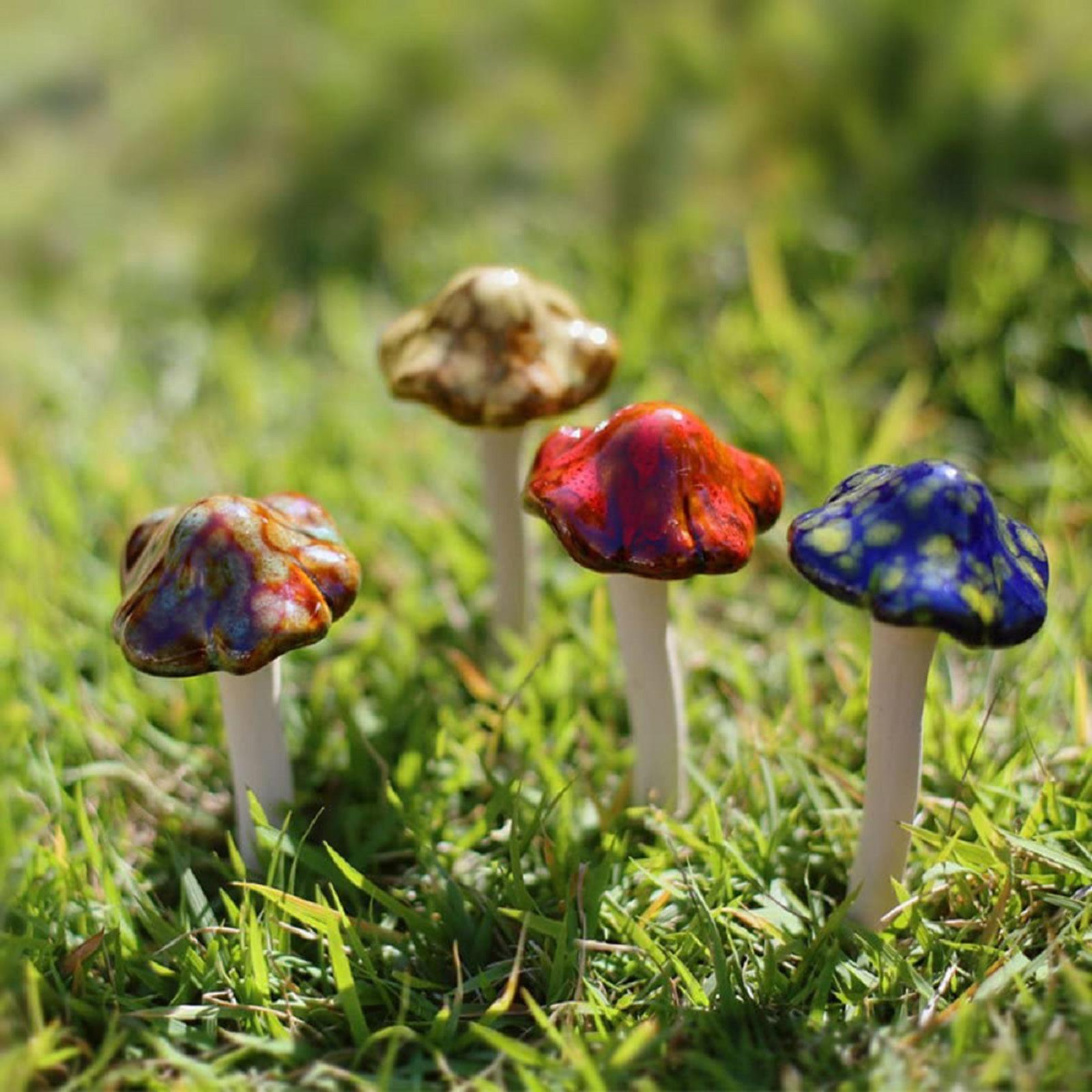 Rustic Garden Mushroom Home Backyard Patio Yard Lawn Decor Statue Stakes