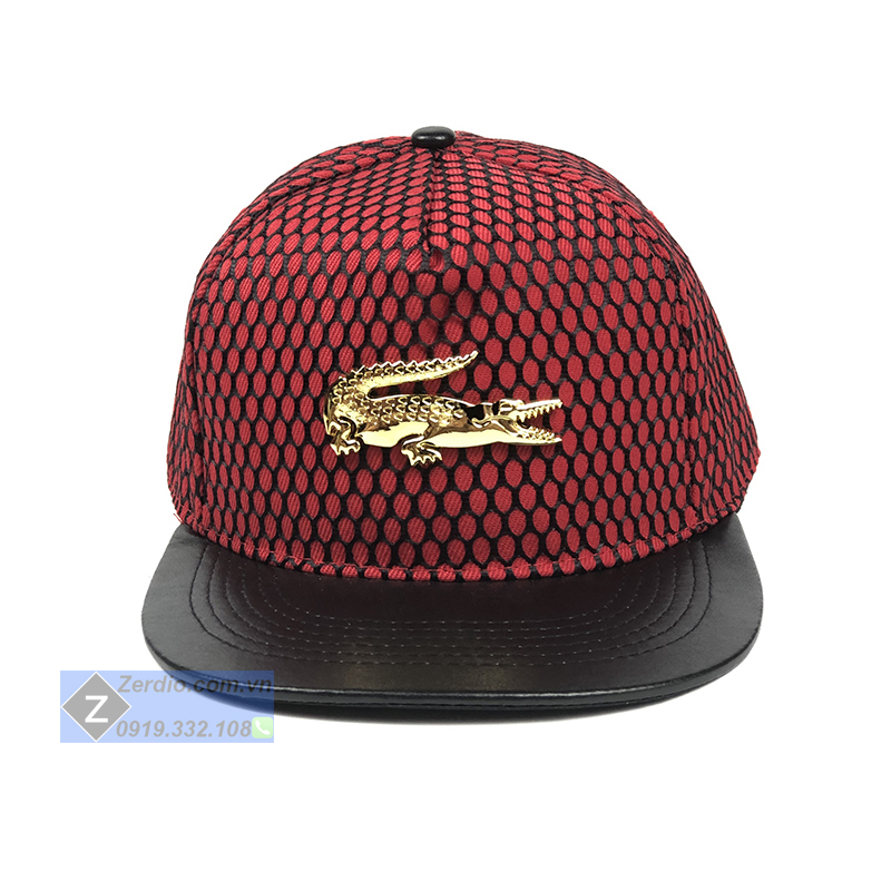 Mũ snapback họa tiết hợp kim cực chất, 2 màu đen, đỏ cho cả nam và nữ