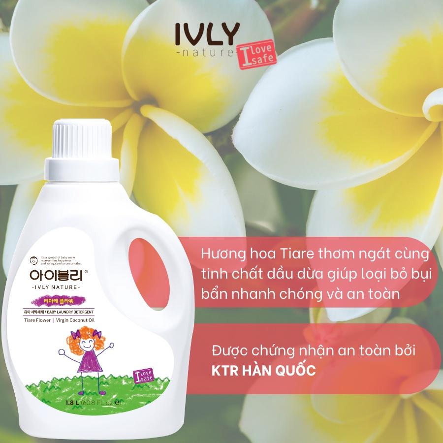 Nước giặt quần áo IVLY NATURE hương hoa Tiare dung tích 1800ml nhập khẩu Hàn Quốc ivly005