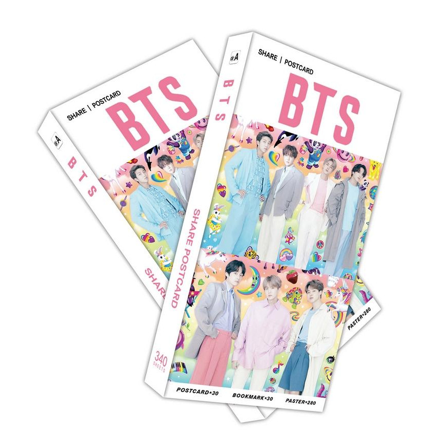 Hộp ảnh postcard BTS in hình nhóm nhạc Hàn Quốc tặng thẻ Vcone