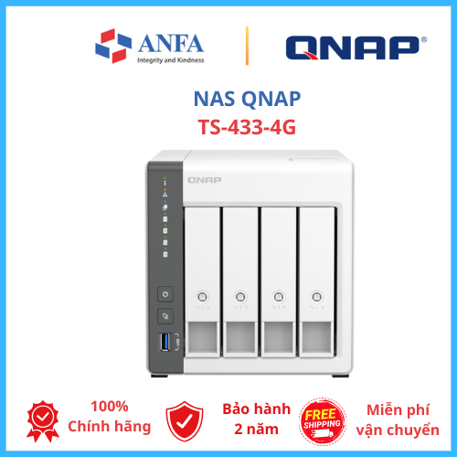 Hình ảnh Thiết bị lưu trữ Nas QNAP, Model: TS-433-4G - Hàng chính hãng