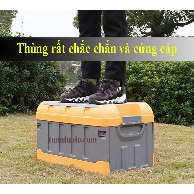 Thùng chứa đồ ô tô gấp gọn, nắp thùng có 02 ngăn