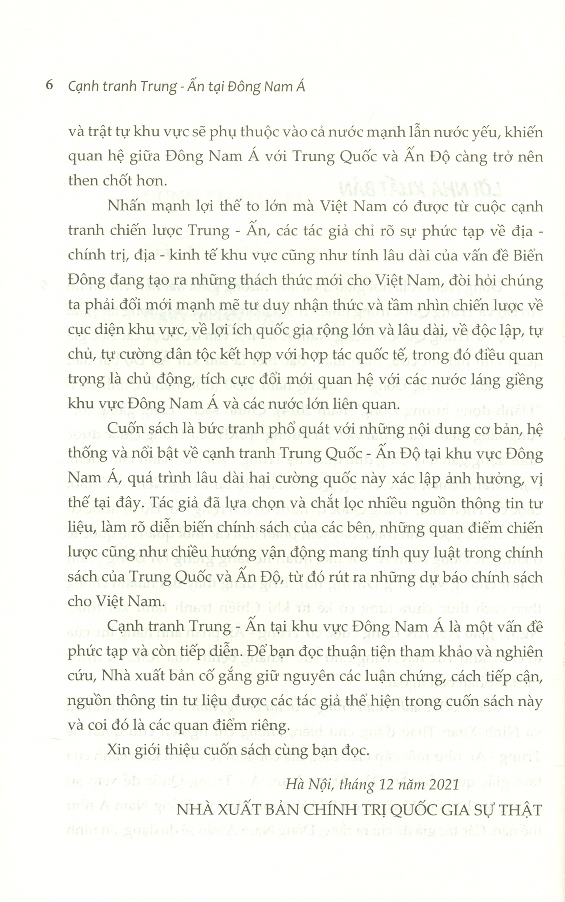 Cạnh Tranh Trung - Ấn Tại Đông Nam Á (Sách tham khảo)