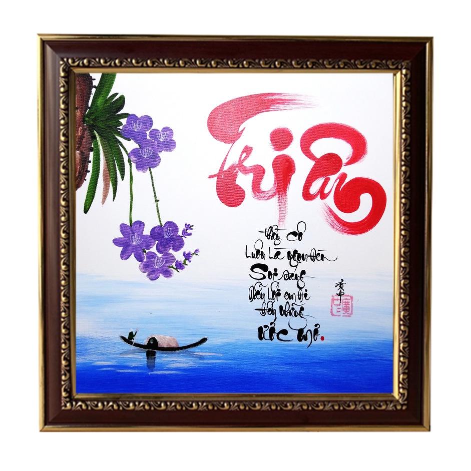 Tranh thư pháp treo tường, tranh thư pháp thầy cô, tranh treo tường chữ Phúc, tranh trang trí văn phòng, phòng khách