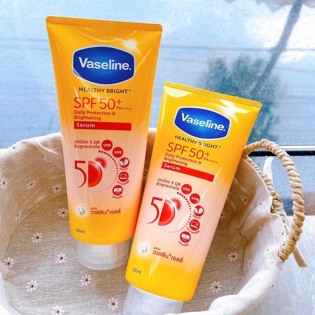 Serum chống nắng cơ thể Vaseline 50x bảo vệ da với SPF 50+ PA++++ giúp da sáng hơn gấp 2X 300ML