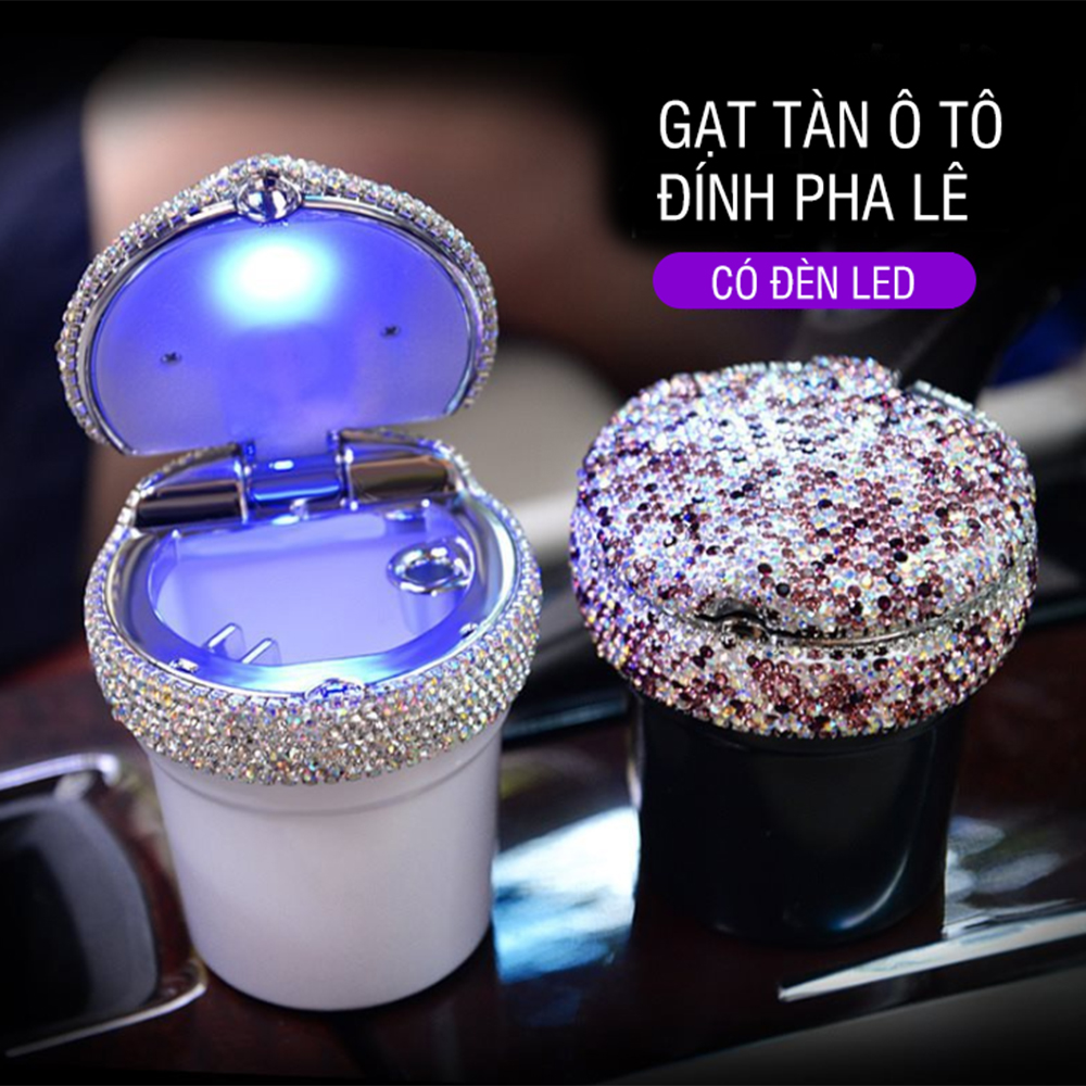 Gạt Tàn Ô Tô Đính Pha Lê (Có Led) (Giao Mẫu Ngẫu Nhiên)