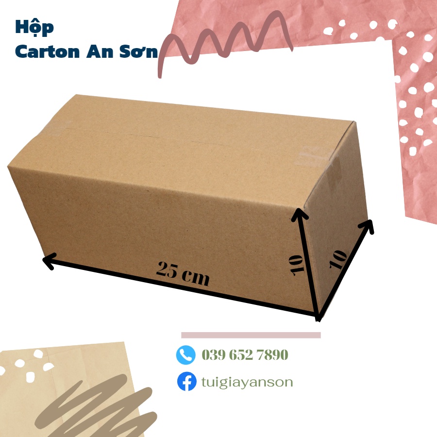 Combo 50 Hộp Bìa Carton Hộp Bìa Gói Hàng Ship Cod Dày Dặn KT 25x10x10cm