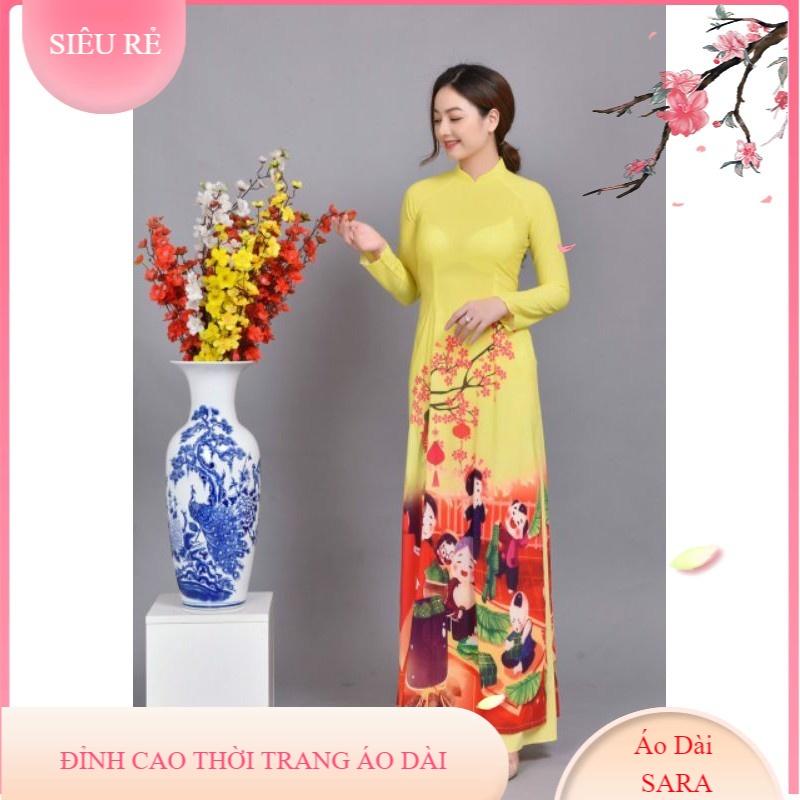 SET ÁO DÀI TRUYỀN THỐNG HOẠ TIẾT NGÀY TẾT