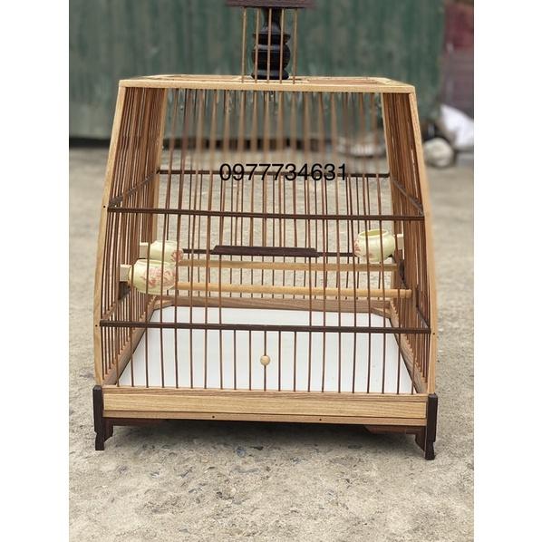 Lồng chim chào thái đấu, vuông đấu 21 nan size 36 gỗ tần bì cao cấp
