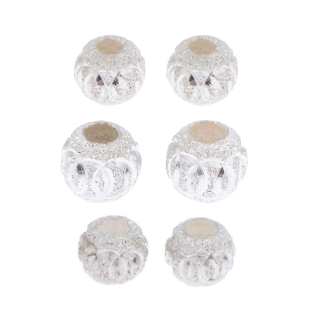925 Silver Loose Beads Metal Beads Spacer Beads Craft Jewelry Making Beads